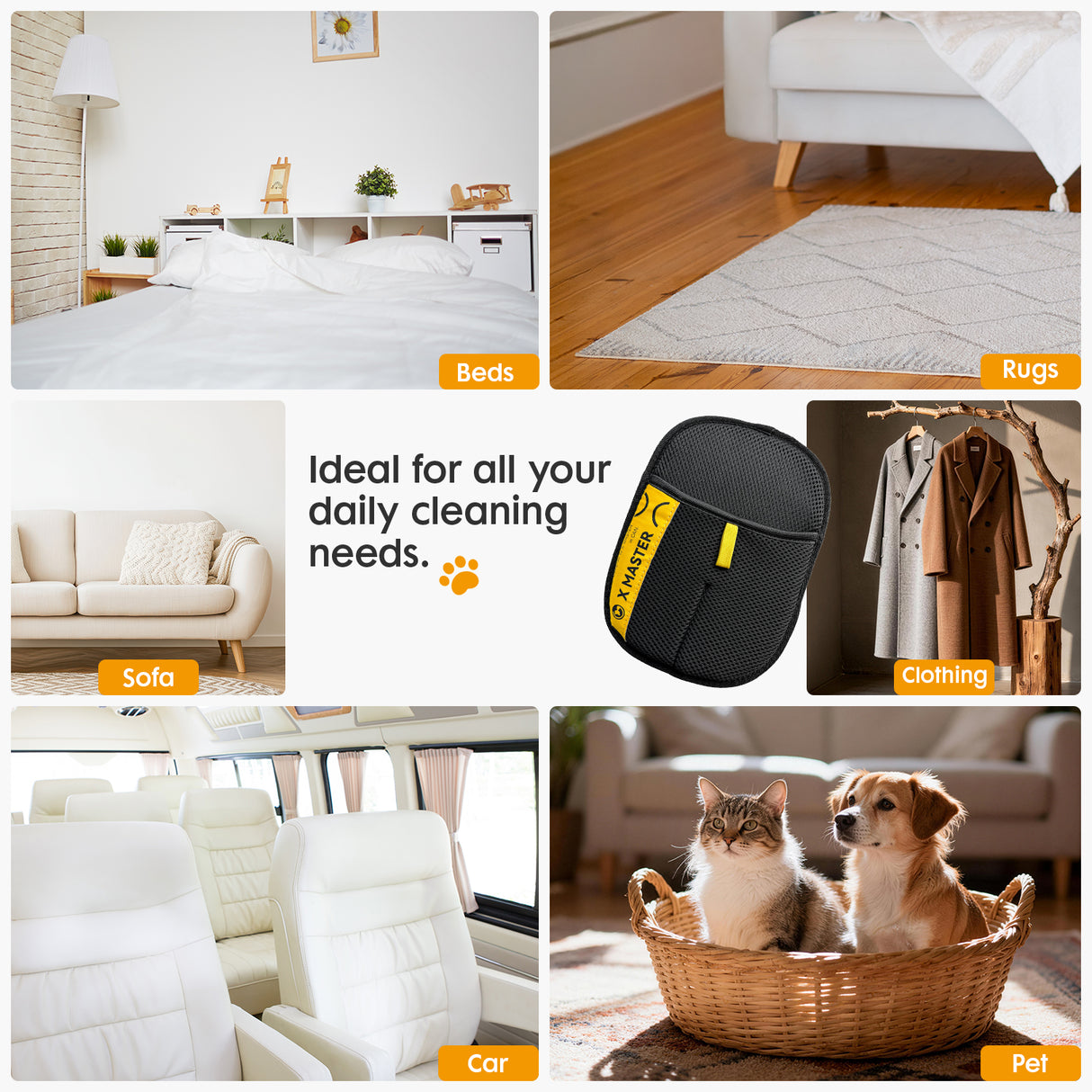 Pet Hair Removal Glove For Cats Dogs